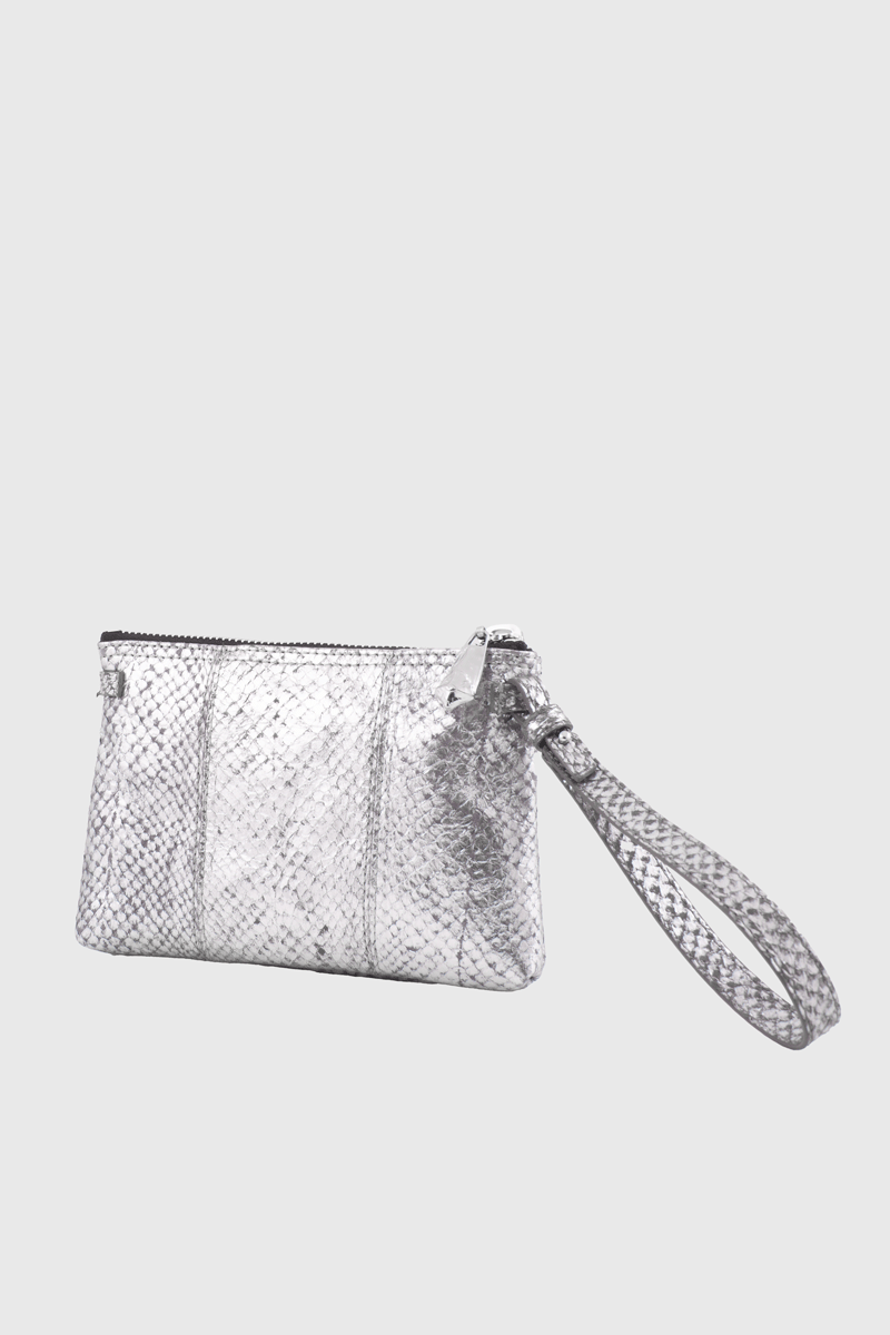 Laine small bag silver salmon leather