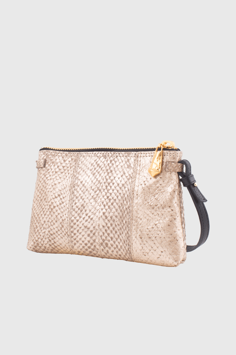 Laine pikkulaukku hopea lohennahka