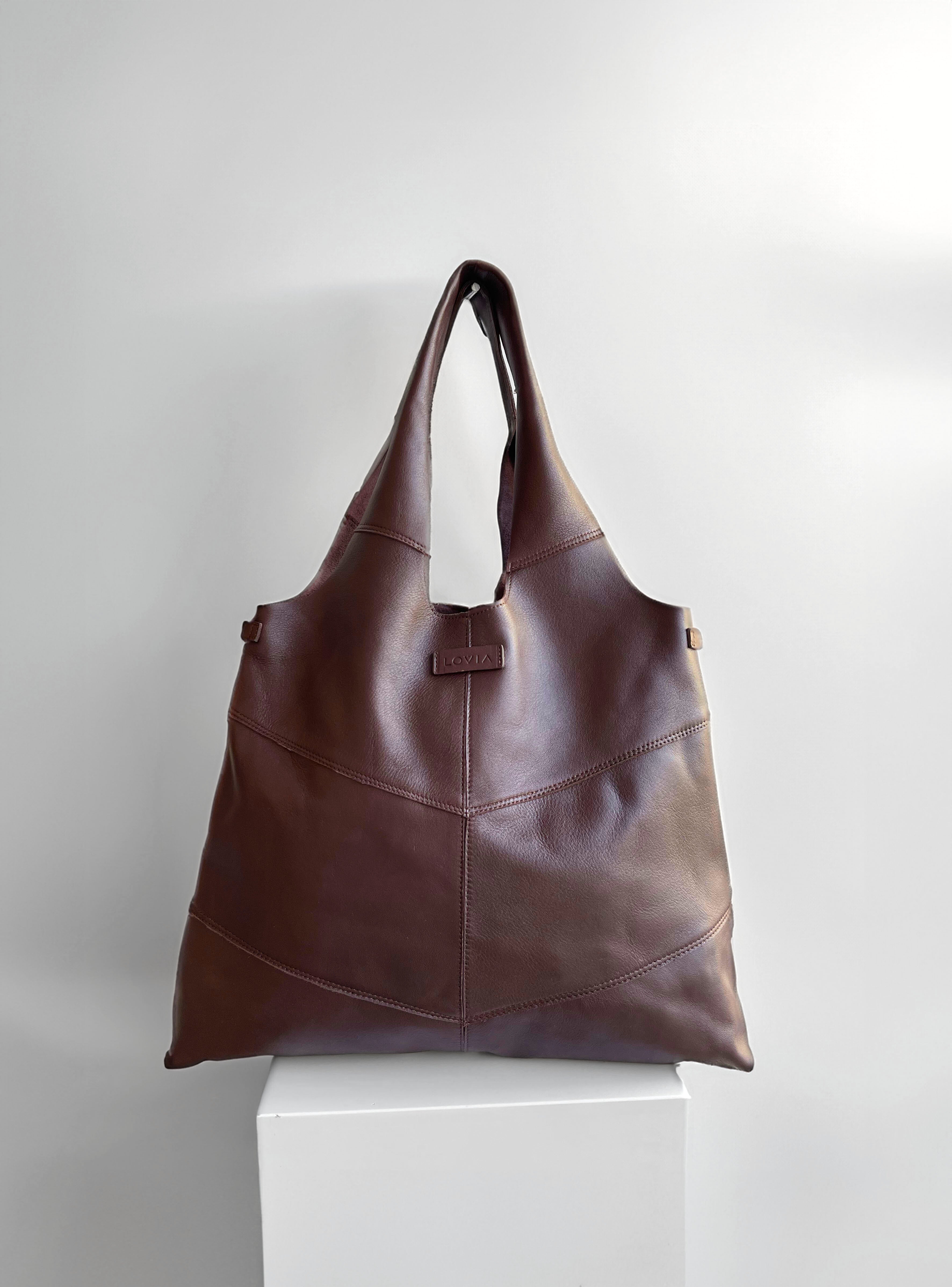 Rihma olkalaukku tummanruskea