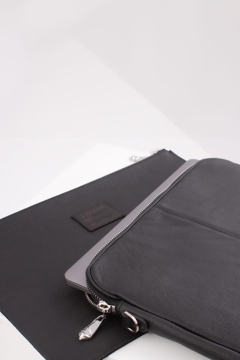 Rove leather laptop case antique brown