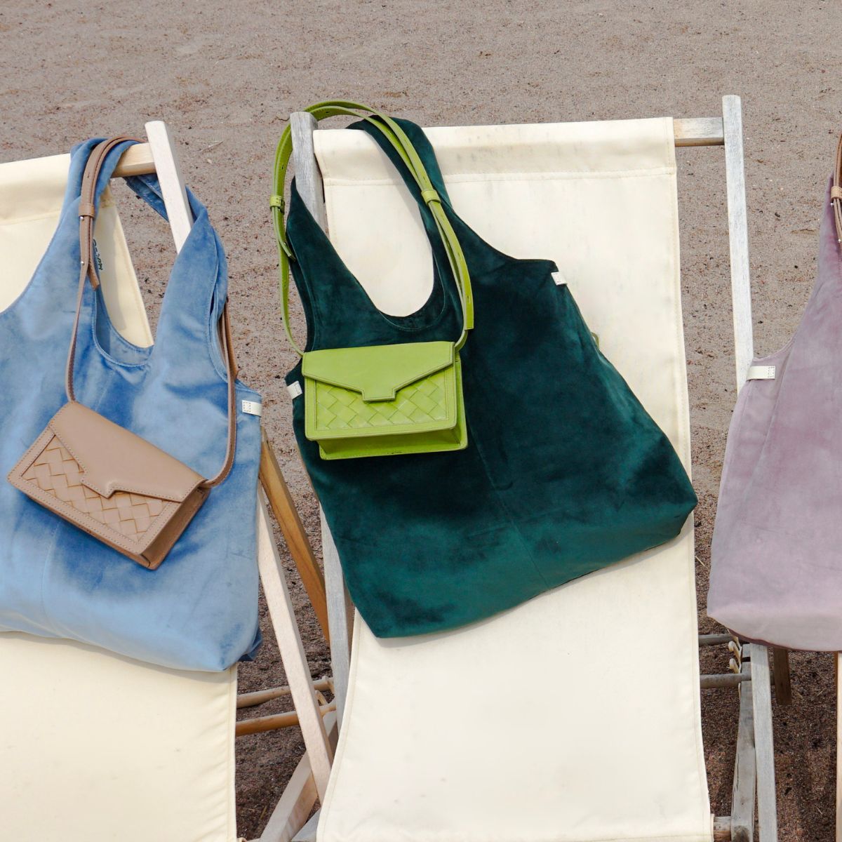 Rihma tote bag powder pink velvet