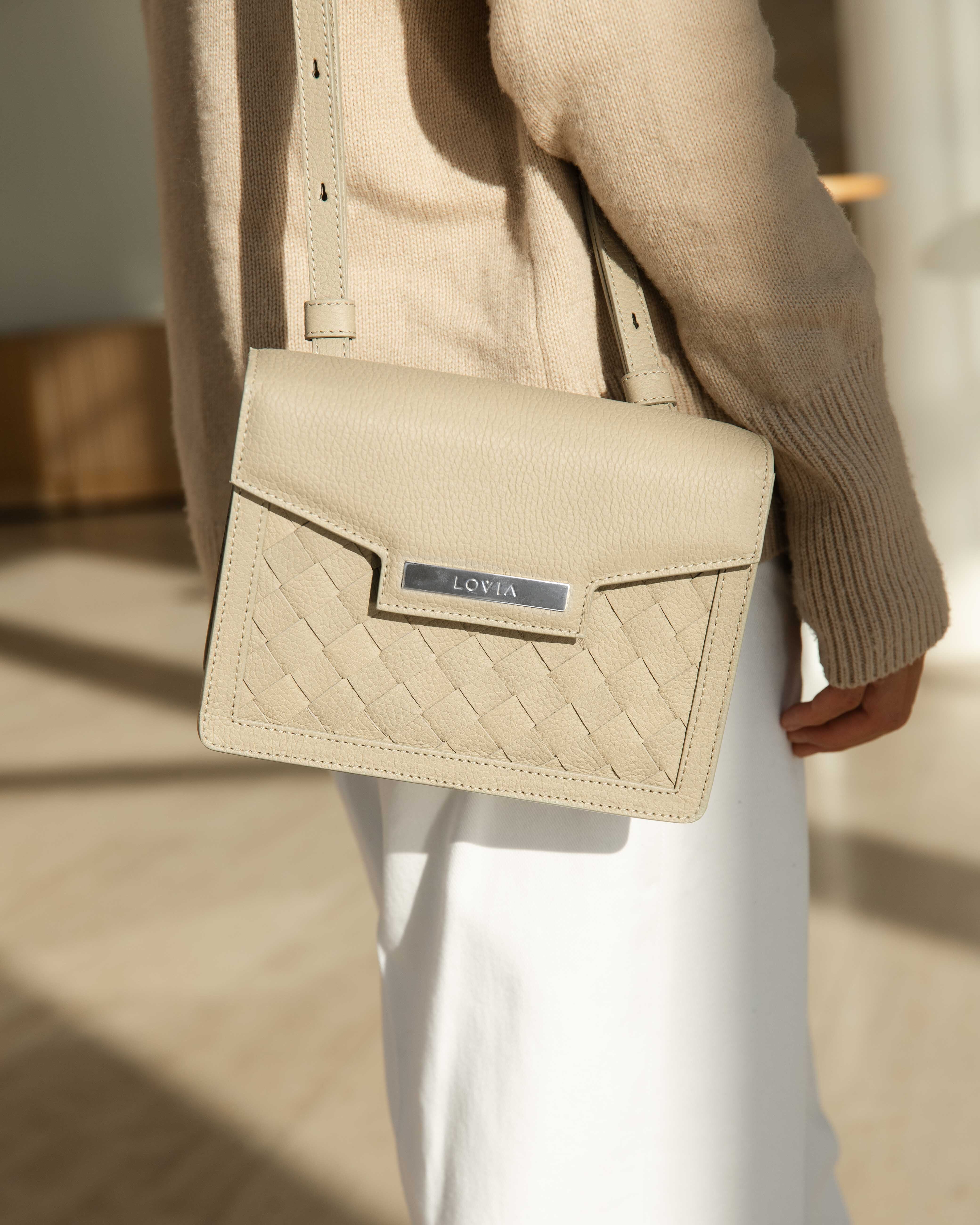 Kaiho olkalaukku dark ivory / hopea