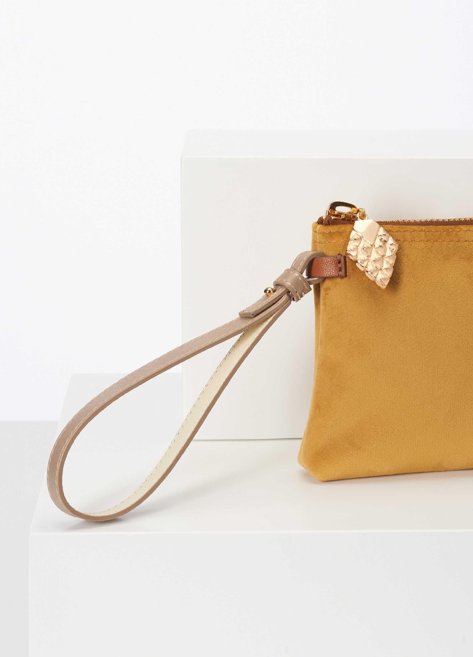 Vasu Pouch Yellow Velvet