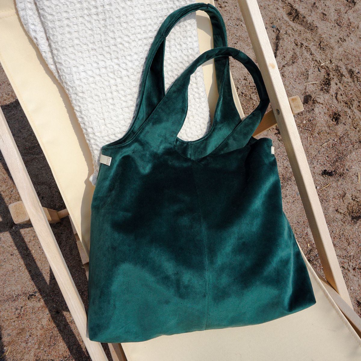 Rihma tote bag green velvet