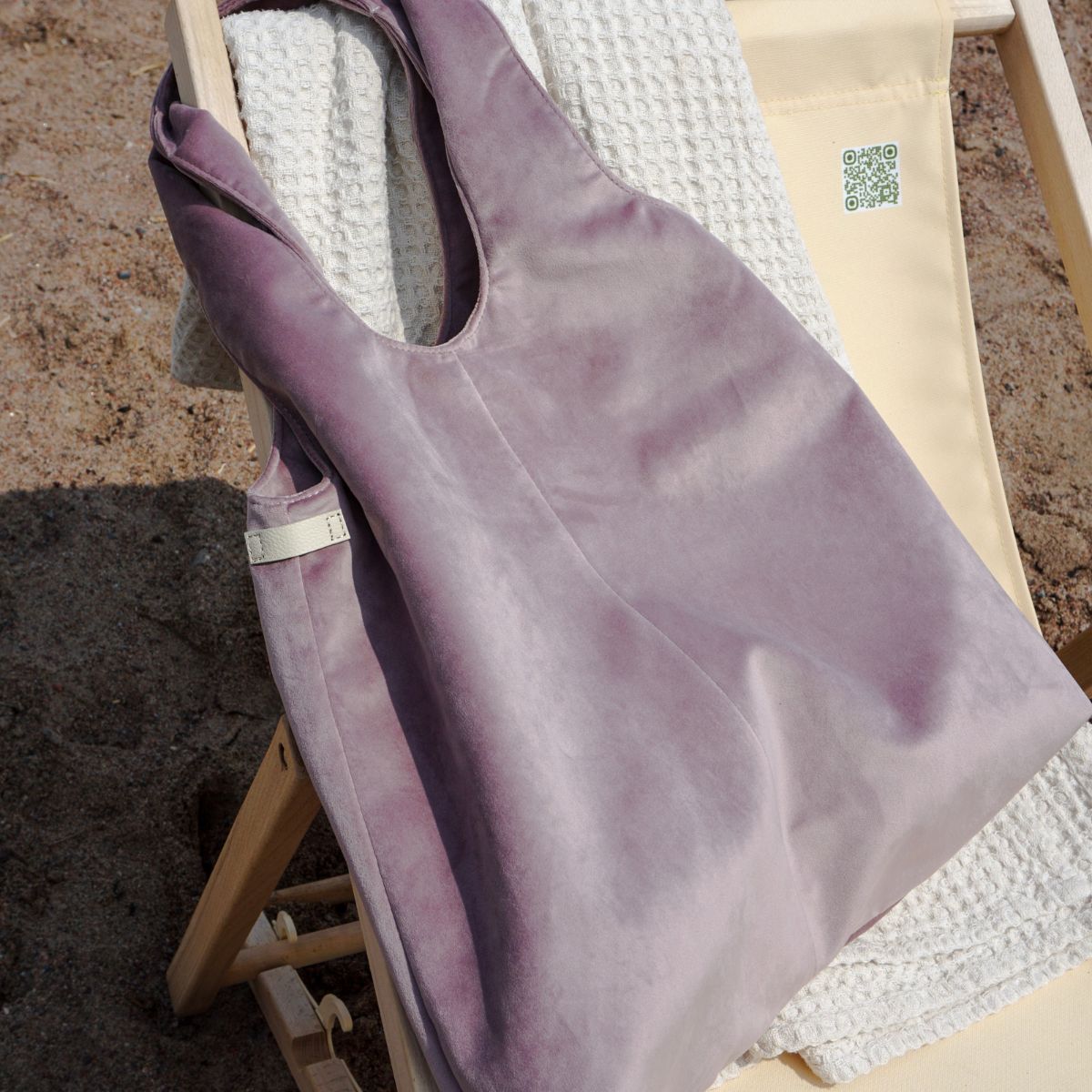 Rihma tote bag powder pink velvet