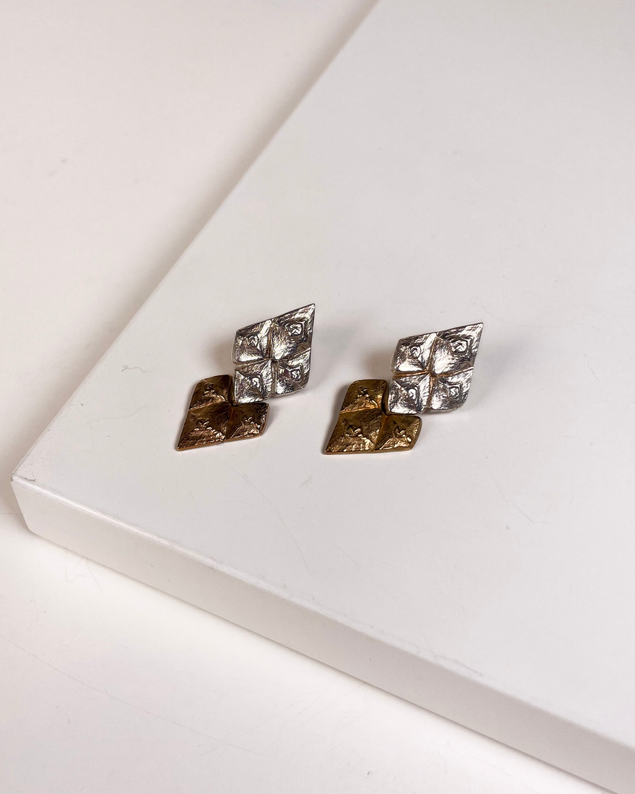 Pihka earrings small  silver and rose gold (sample)