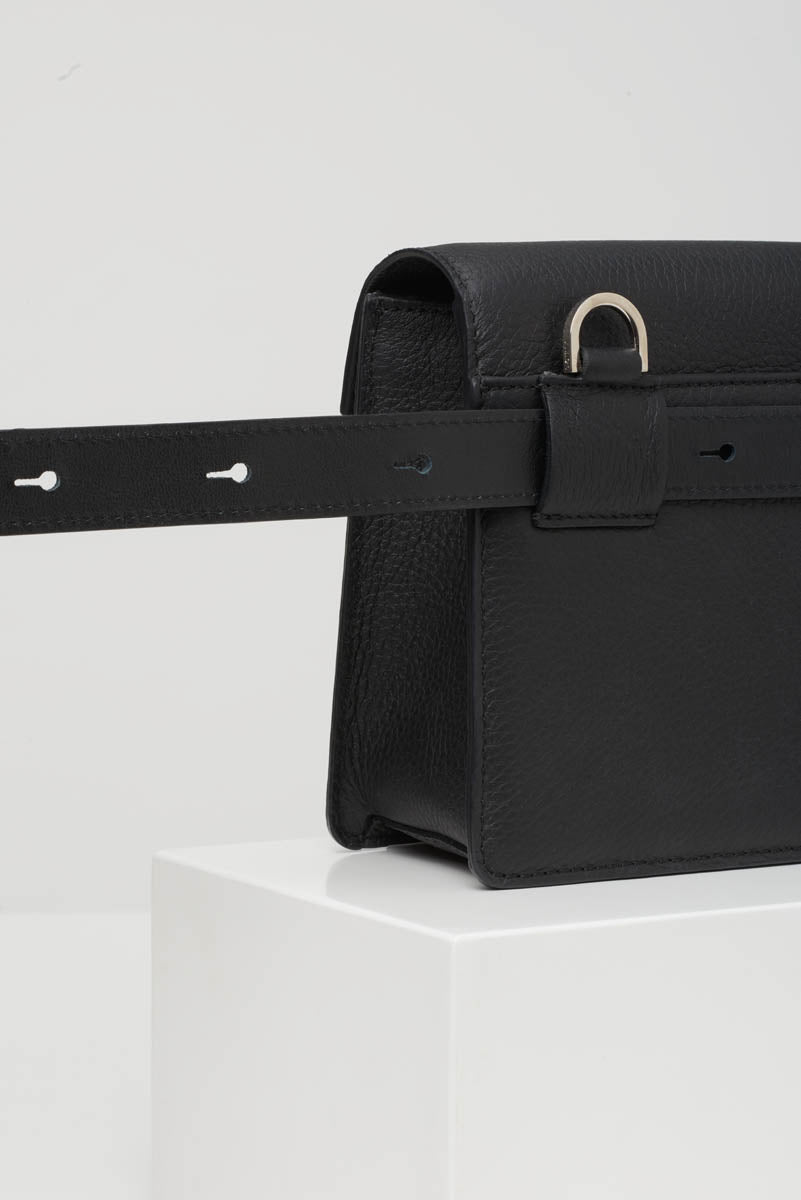 Wide belt bag strap for Kaiho crossbody black / silver