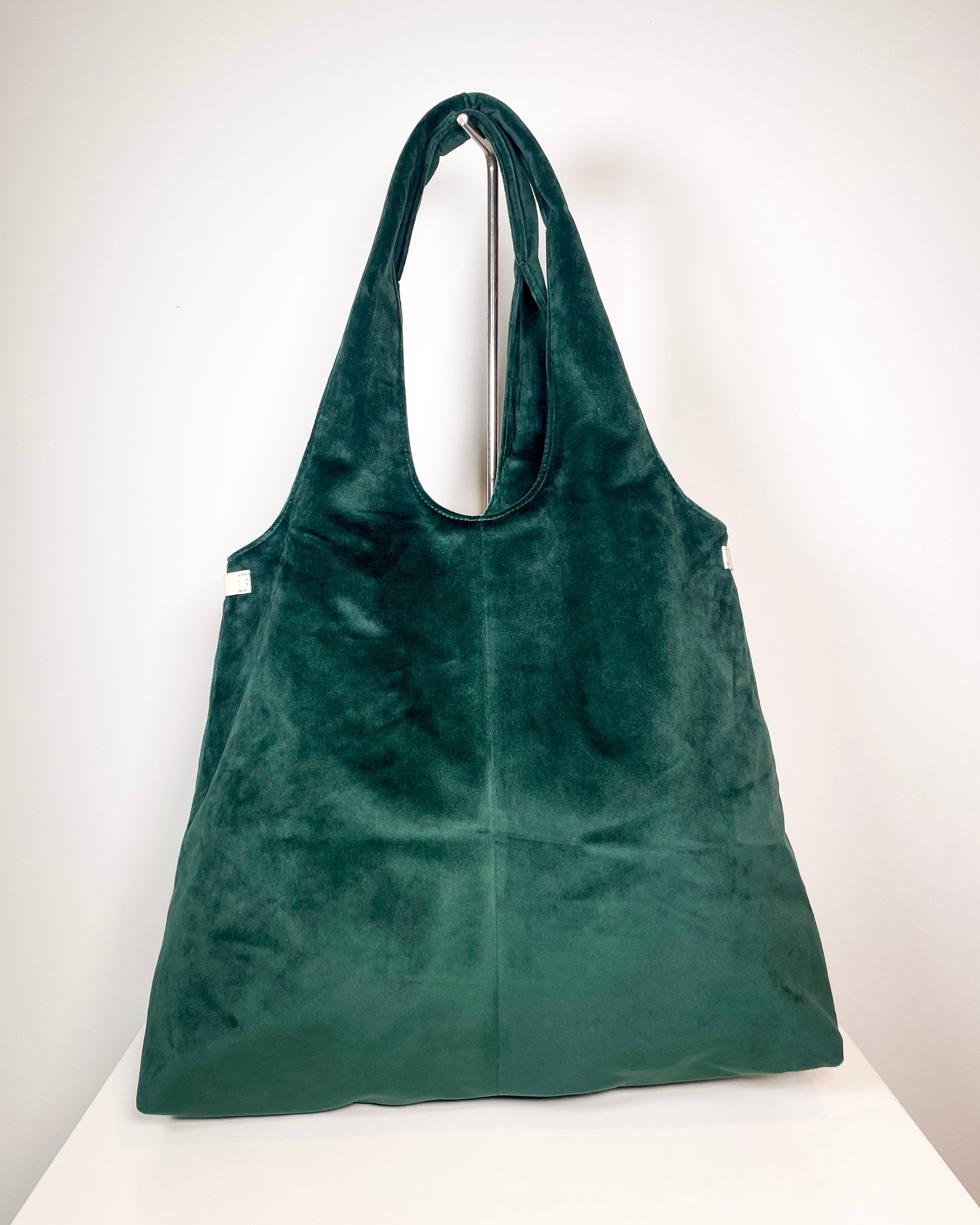 Rihma tote bag green velvet (sample)