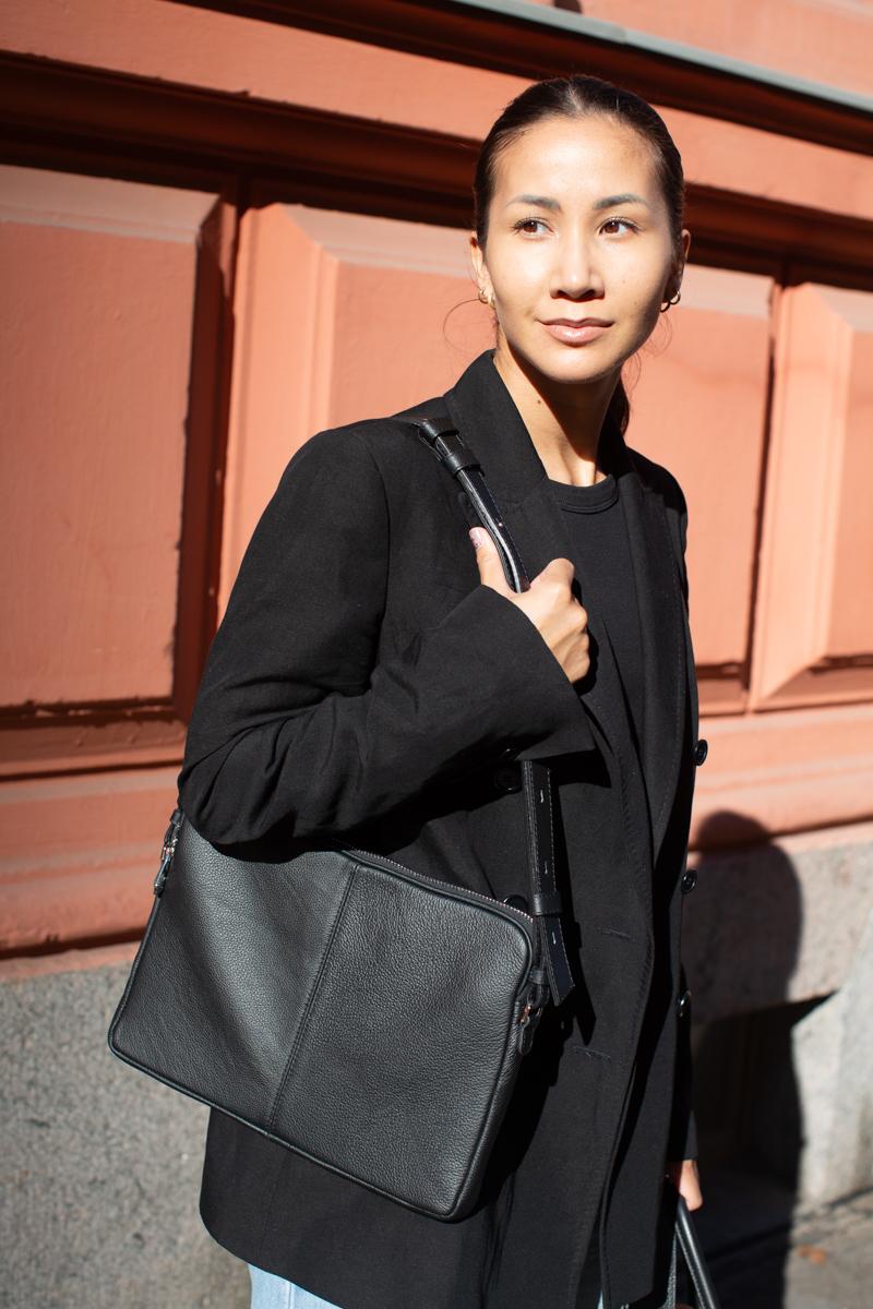 Rove leather laptop case black