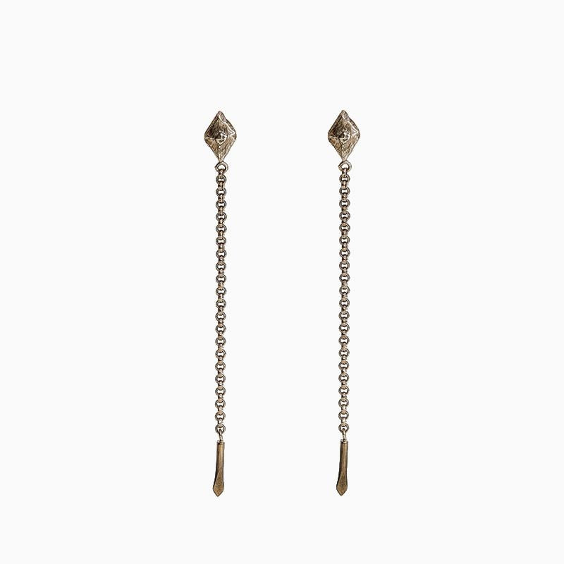 Kaarna earrings with chain bronze (sample)