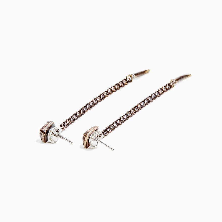 Kaarna earrings with chain bronze (sample)