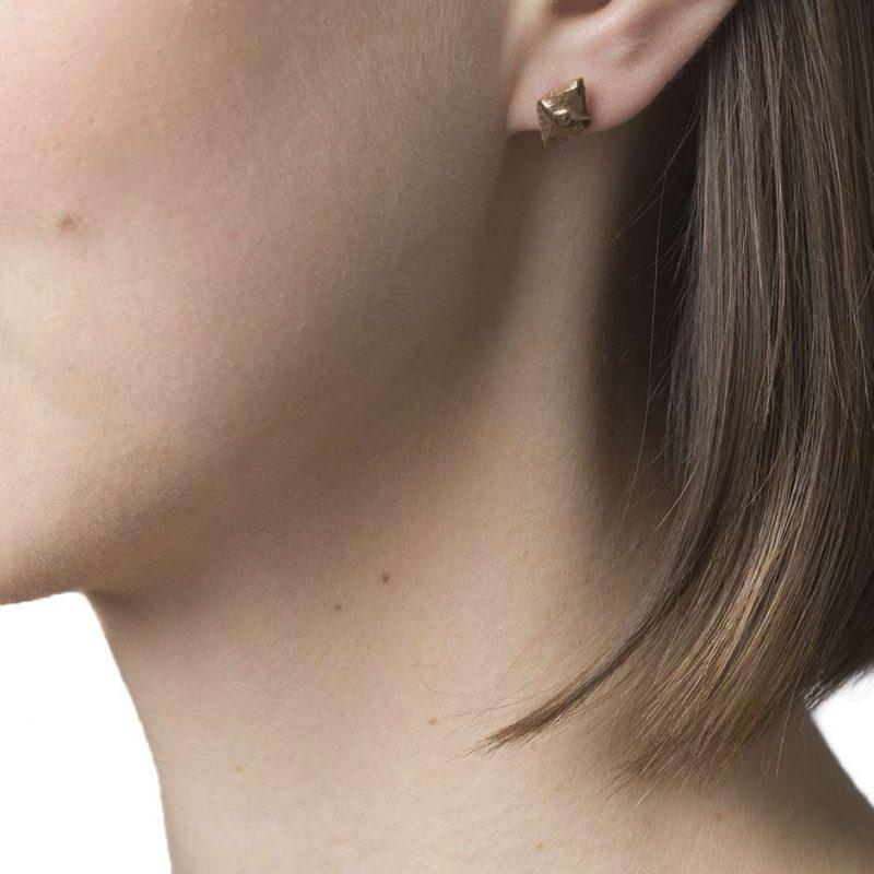 small bronze stud earring