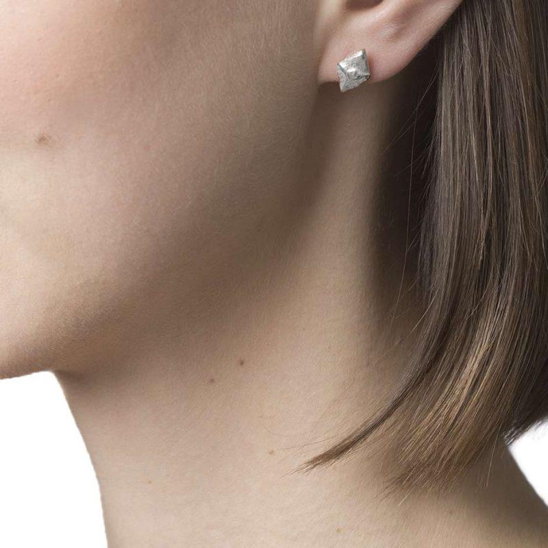 small silver stud earring