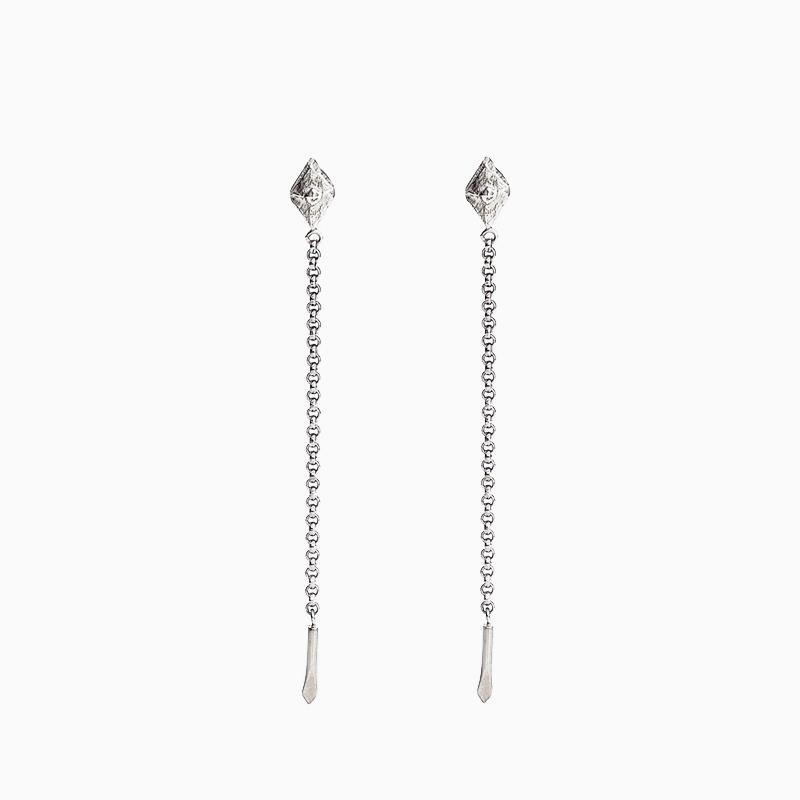 Silver /& Black String Earrings