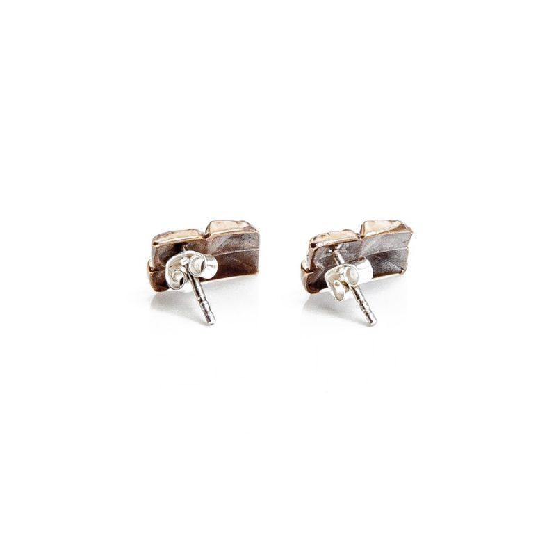 Sustainable jewellery small bronze earrings back
