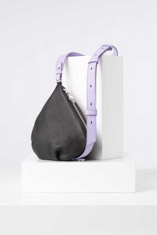 Lovia - Käpy Pouch Bag Black Silver & Lavender Shoulder Strap