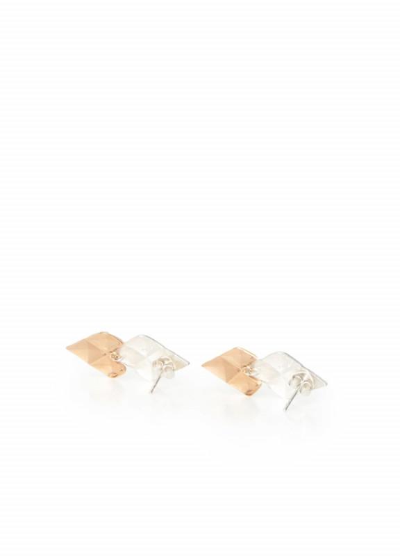 Lovia - Pihka Small Double Earrings Silver & Rose Gold